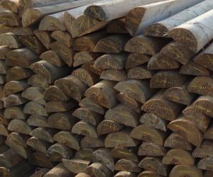 12' 3-4" Half round rail rustic